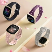 Comvin 6 Pack Bands for Fitbit Versa 4/Versa 3/Sense 2/Sense Band,Stylish Hollow-out Breathable Bracelet Strap for Women Men