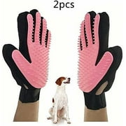 Pet Grooming Glove Gentle Deshedding Brush Glove-Pet Hair Remover Mitt Massage Tool