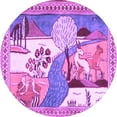 thumbnail image 1 of Ahgly Company Indoor Round Animal Purple Traditional Area Rugs, 8' Round, 1 of 4