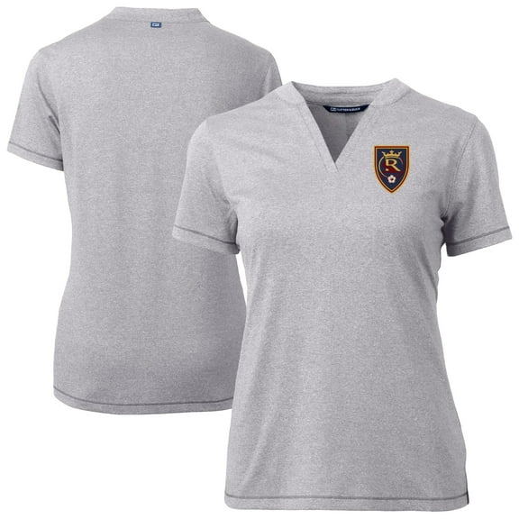 Women's-Cutter & Buck  Heather Gray Real Salt Lake Forge Heather Stretch Blade Top