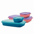 thumbnail image 1 of Tupperware Boîte à Lunch Étanche en Plastique Mylunch - 2 Pcs (590 ml, Rose, Violet, Bleu), 1 of 2