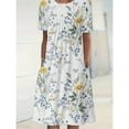 thumbnail image 4 of Spring And Summer Women's Elegant Large Skirt Round Neck Printed Short-sleeved Dress, 4 of 9