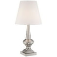 thumbnail image 2 of 360 Lighting Modern Desk Table Lamp 19" High Brushed Steel White Bell Shade Touch On Off for Bedroom Bedside Nightstand Office, 2 of 8
