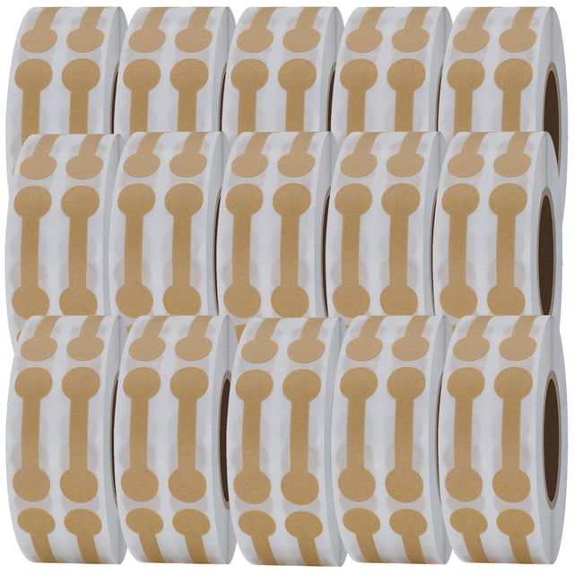 Pegatinas autoadhesivas VentDepot GlamTagBrown 15 Rollos con 7500 etiquetas 4.2x1.1cm marrón