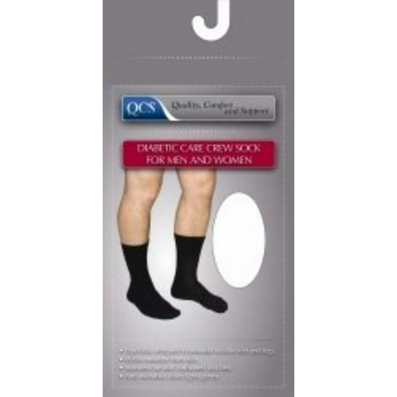 Diabetic Care Crew Socks for Men and Women X-Large White - 1 pair