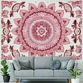thumbnail image 4 of Shiartex  Pink Boho Wall Tapestry Mandala Tapestry Aesthetic Hippie Decor for Bedroom Teen Girl Bohemian Floral Art Indian Tapestries Wall Hanging for College Dorm Living Room 50x40inch, 4 of 6