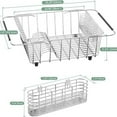 thumbnail image 2 of Dish Drying Rack in-Sink, 304 Stainless Steel Dish Drainer with Stainless Steel Silverware Holder Over Inside Sink-Adjustable 14.96" to 20.59" Maximium 13 Upright Dishes, 2 of 6