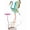 Green+pink, variant on 38" Metal Crane Garden Statue with Bird Bath, Large Outdoor Heron Sculpture,Rust-Proof Garden Sculptures & Statues,Yard Art for Patio & Backyard