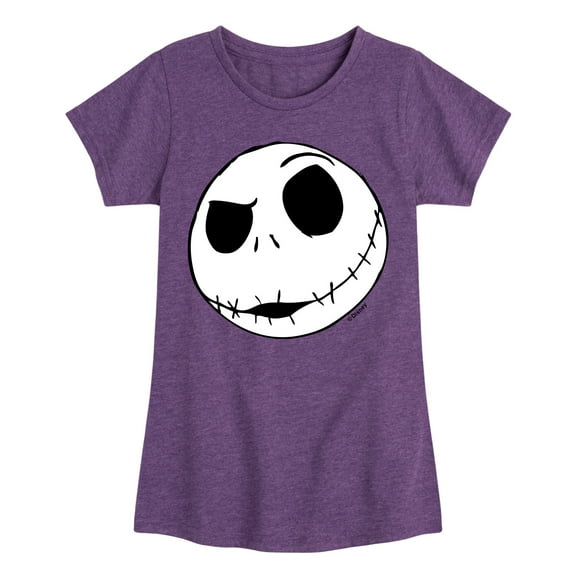 The Nightmare Before Christmas - Jack Face - Toddler And Youth Girls Short Sleeve Graphic T-Shirt