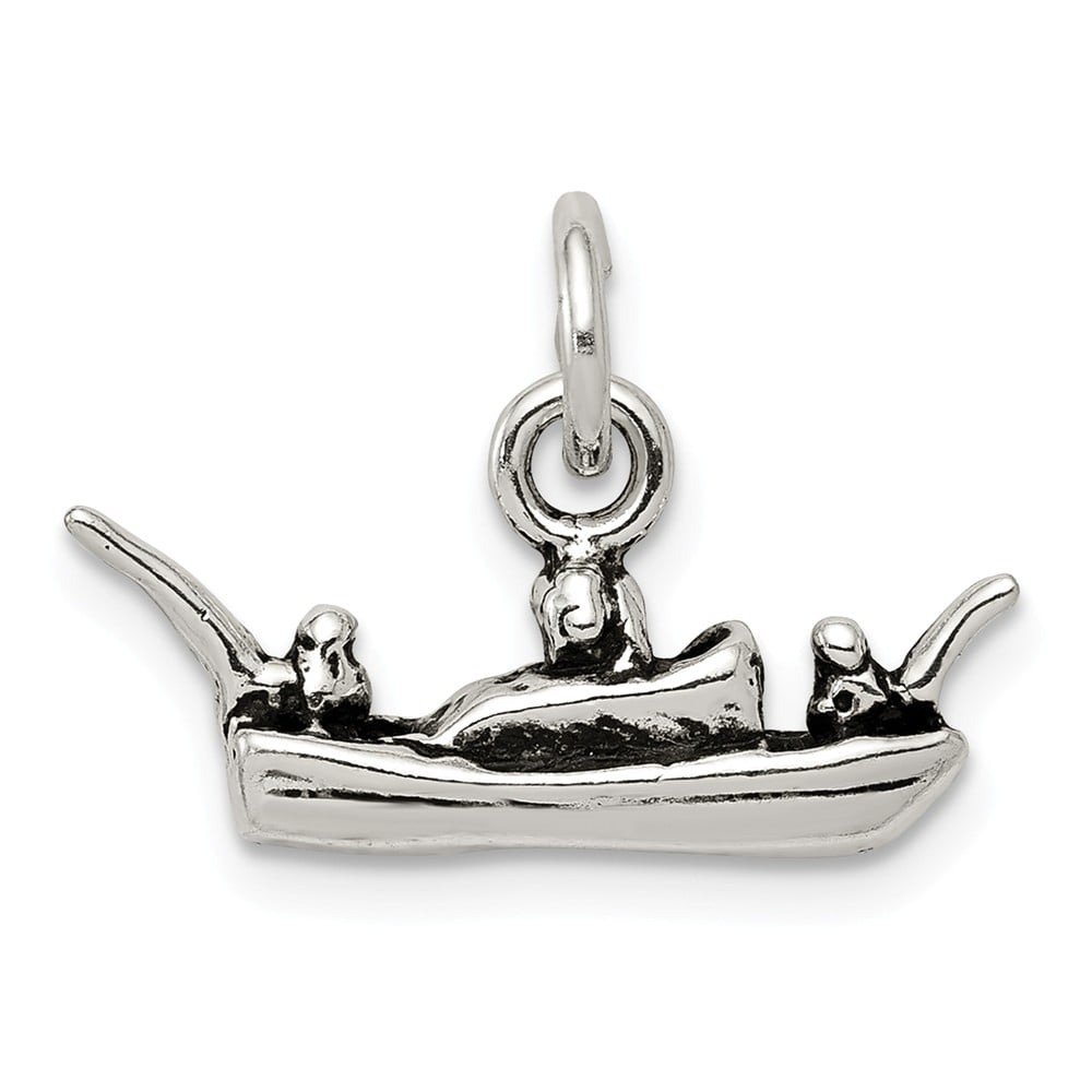 FB Jewels Solid Sterling Silver Antiqued Dog Charm