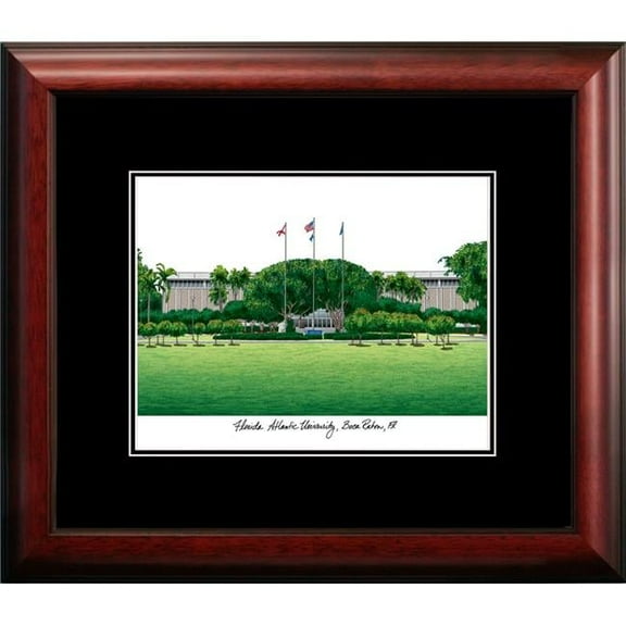 Campus Images FL986A 14 x 18 in. Florida Atlantic University Academic Satin Mahogany Framed Lithograph