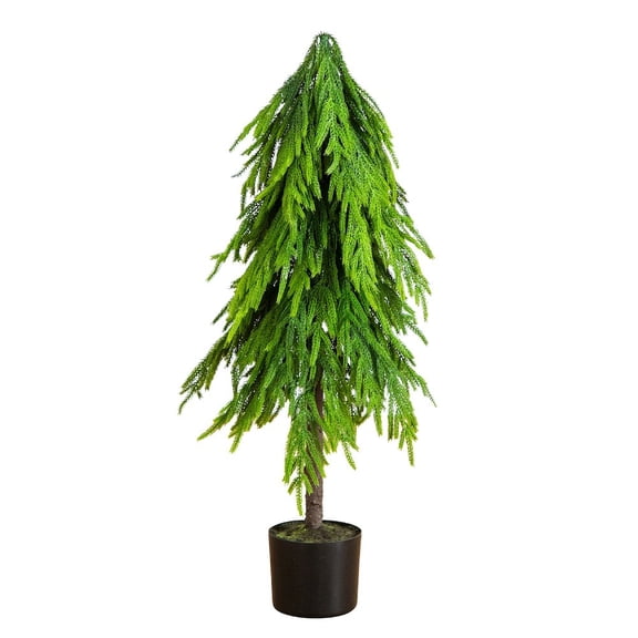 Nearly Natural 3ft. Artificial Real Touch Down Swept Norfolk Pine Tree with Natural Look