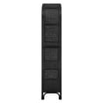 thumbnail image 6 of Celeste 67 Inch Tall Arched Natural Rattan Bookshelf in Black, 6 of 9