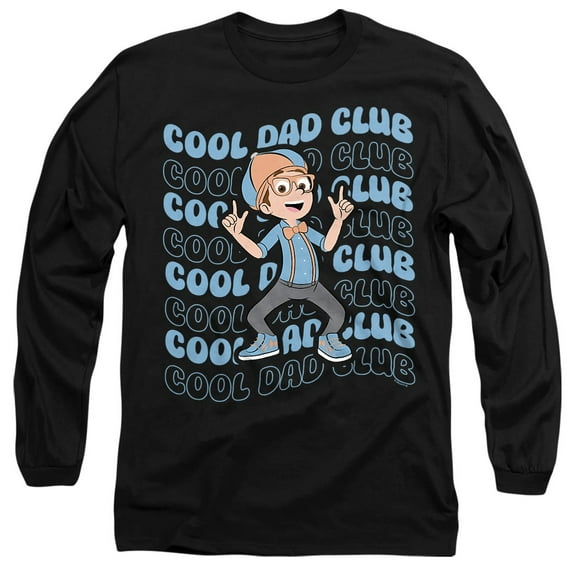 Blippi Cool Dad Club Unisex Adult Long-Sleeve T Shirt, Black, 3X-Large
