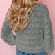 thumbnail image 4 of Suéter de ganchillo calado con cuello en V cárdigan básico para mujer traje diario de estilo informal, 4 of 6