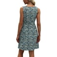 thumbnail image 5 of Women's Summer Dress 2025 A-Line Sleeveless Casual Sundress with Pockets Floral/Solid Frock, 5 of 6