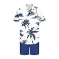 thumbnail image 6 of cllios Mens Hawaiian Sets 2 Piece Outfits Floral Short Sleeve Set Casual Button Down Shirts and Shorts Beach Vacation Set, 6 of 6