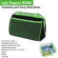 thumbnail image 3 of Lady Elegance JB5890 Bolso de bolso de almuerzo aislado para mujeres Bolso de señora, negro / verde Lady Elegance PL606, 3 of 3