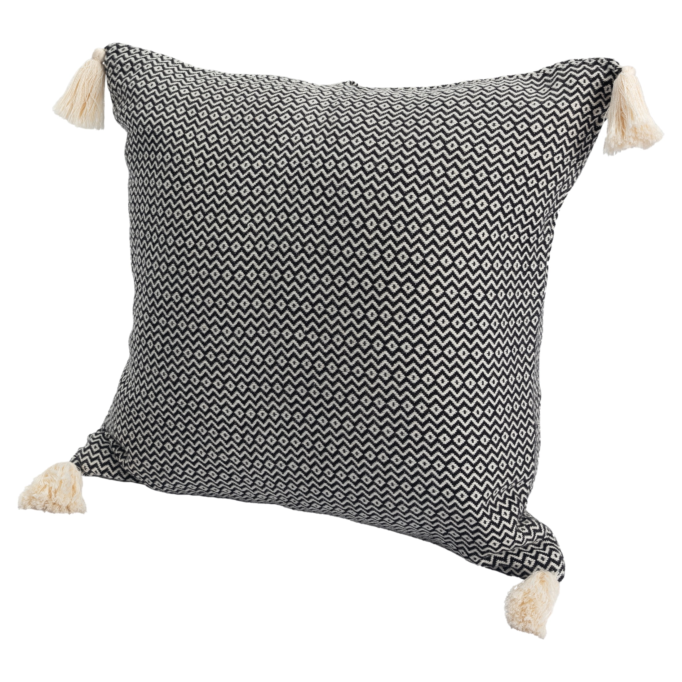 Ox Bay Sasha 18" x 18" Black Chevron Stripe Turkish Cotton Adult Decorative Throw Pillow