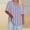 Purple, variant on QUNYINEY Shirts for Women V Neck Short Sleeve Striped Casual Tops Loose Plus Size Pullover T-Shirts