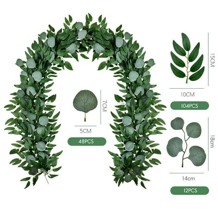 

Artificial Eucalyptus and Willow Vines Faux Garland Ivy for Wedding Backdrop Arch Wall Decor Table Runner Vine
