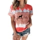 thumbnail image 1 of Mujeres Casual Cuello Redondo Manga Corta Estampado Jersey Blusa Camiseta Tops Sueltos OAVQHLG3B Store  lin121212, 1 of 4