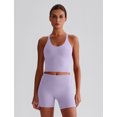 thumbnail image 5 of IDOPIP Womens Cross Back Athletic Tank Tops with Bulit in Bra V Neck Longline Sports Gym Bra Workout Yoga Pilates Tops, 5 of 6