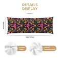 thumbnail image 3 of Vsdgher Colorful Floral Embroidery Mexican Body Pillow Cover, Pillowcases with Hidden Zipper Breathable Long Pillow Case (Pillows are not included,20x54 inch), 3 of 7