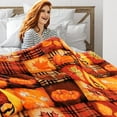 thumbnail image 5 of Flannel Fall Throw Blanket Autumn Maple Leaf Decor Throw Blankets for Couch Throw Blanket Super Soft Cozy Comfy Fluffy Fuzzy Bed Blanket for Chair, Sofa, Thanksgiving Gifts 50x60 in, 5 of 6