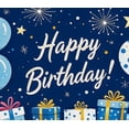 thumbnail image 4 of Blue Themed Happy Birthday Banner with Balloons Stars and Gifts Party Backdrop Background Decors for Birthday Party Photography Props and Decorations, 4 of 8