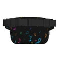 thumbnail image 3 of Kdxio Color Musical Notes Print Square Waist Pack Double Layer Fanny Pack Adjustable Belt Bag Hands Free Travel Hiking Running Twill Crossbody Security Pockets, 3 of 9