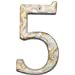 thumbnail image 3 of 5.5 Inch High Home Address House Numbers- Unique Cast Iron Metal Mailbox Number/Letters for Outside or Front Door, Handmade Gold & White Finish (Number 5), 3 of 10