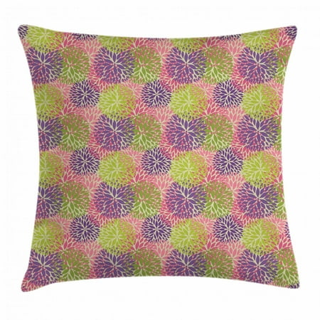 Fall Outdoor Cushions Garden Art Throw Pillow Cushion Cover, Colorful Petals of Chrysanthemum Ornamental Arrangement Vintage Fall Season, Decorative Square Accent Pillow Case, 20 X 20 Inches, Multicolor, by Ambesonne ()