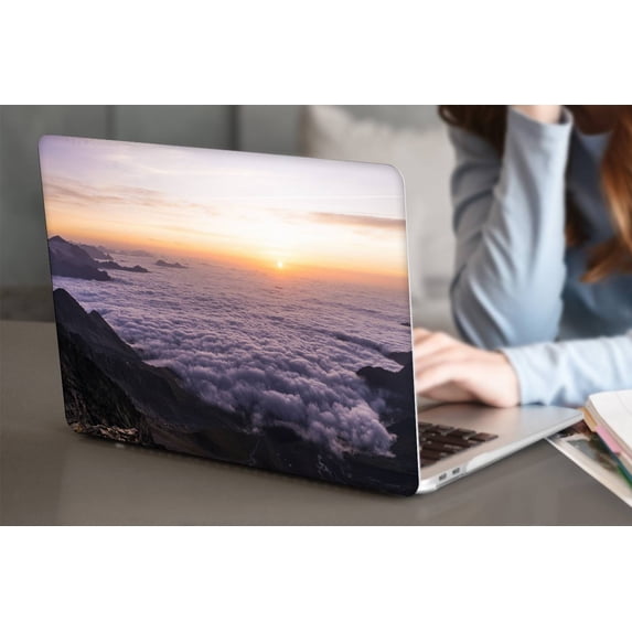 for Old MacBook Pro 13 inchs Case 2012 - 2015 Released Model A1425 & A1502, Plastic Hard Shell Cable Tie, Sky Series 0872