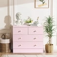 thumbnail image 6 of Ktaxon 4 Drawers Dresser Chests for Bedroom, Wood Chset of Drawers,Dressers Organizer for Bedroom, Living Room,Hallway, Pink, 6 of 10