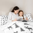 thumbnail image 4 of Manfei Wild Deer Moose 7-Piece Bedding Comforter Set,Rustic Farmhouse Cabin King Bedding Sets,White Gray Bed Sheets For Boys Kids,Super Cozy Room Decor Reversible, 4 of 8