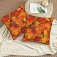 thumbnail image 2 of Fall Maple Leaves Throw Pillow Covers 18x18 Set of 2 Autumn Decorative Pillowcase Cushion Covers Soft Velvet Pillow Cases for Sofa Couch Bed Car Bedroom Fall Thanksgiving Decor, 2 of 6