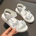 thumbnail image 7 of Akiihool Dressy Sandals Baby Girl Wide Width Child Slides Double Buckle Adjustable Flat Sandals for Boys Girls (White,12.5), 7 of 7