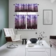 thumbnail image 4 of Purple Pink Forest Kitchen Curtains Sets for Windows 24 Inch Length, Vintage Foggy Woods Tree Rod Pocket Window Treatments Tier Curtains and Valances Set for Bedroom/Bathroom, 4 of 8