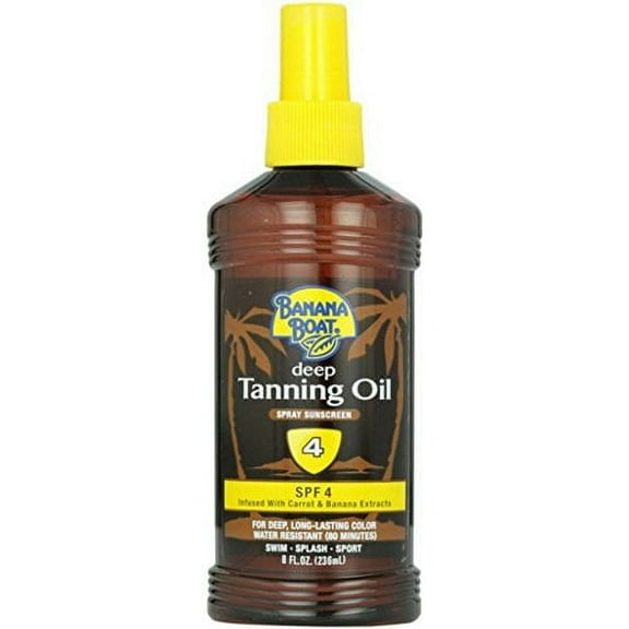 Banana Boat Deep Tanning Oil Spray Sunscreen SPF 4, 8 OZ