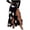 Black, variant on Ladies Skirt Polka Dot Wrap High Waist Ruffle Maxi Skirt with High Slit Flowy Asymmetrical Hem Skirt Stylish for Evening