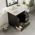 thumbnail image 5 of Eviva Acclaim C. 28" Transitional Espresso Bathroom Vanity with White Carrara Quartz Countertop, 5 of 7