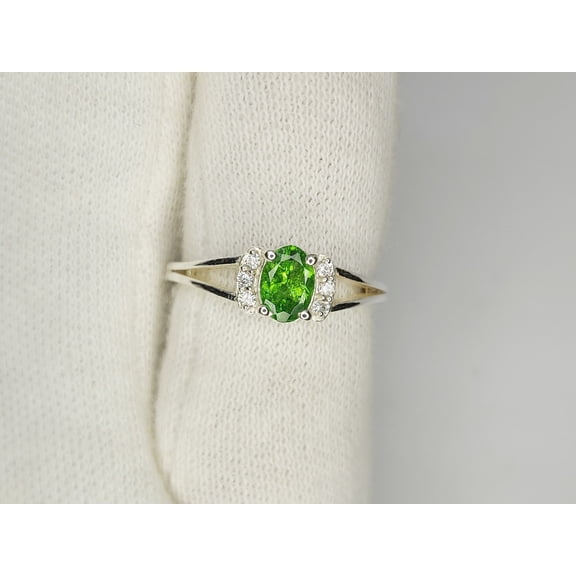 Fine Jewelry Natural Tsavorite Ring | Oval Green Garnet in Sterling Silver | Women’s Gift Ring