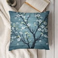 thumbnail image 3 of YINGXI Throw Pillow Cushion Cover, Branches Pale Japanese Spring Form, Decorative Square Accent Pillow Case,Blue 24x24in, 3 of 5