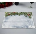 thumbnail image 2 of PKQWTM Vintage Wood Texture Snow Holly Firtree Kitchen Dining Table Mats Placemats Size 12x18 Inches, Set of 2 Pieces, 2 of 2