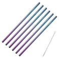 thumbnail image 1 of Juego de 6 pajitas de acero inoxidable, pajitas de Metal reutilizables para vasos, tazas, bebidas frías,, 1 of 5