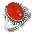 thumbnail image 1 of 925 Silver Ring For Women - Girls Orange Natural Carnelian Stone Silver Ring Size 7 August Birthstone Hand Made Silver Ring Size 7 Gift For Women On Engagement 925 Silver Jewelry With Gemstone, 1 of 6
