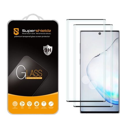 Supershieldz Designed for Samsung Galaxy Note 10 Tempered Glass Screen Protector, Anti Scratch, Bubble Free (Black) (2 Pack)