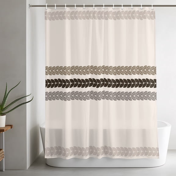Shower Curtains for Bathroom-36"x72",Modern Minimalist Stripe Waterproof Bath Curtain Grommet Shower Curtain Set with Hooks,