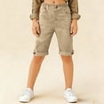 thumbnail image 5 of ITSAME Boys Girls School Uniform Shorts, Slim Fit with Pockets Elastic Waist Summer Casual Fashion Shorts Khaki 5-6T, 5 of 8